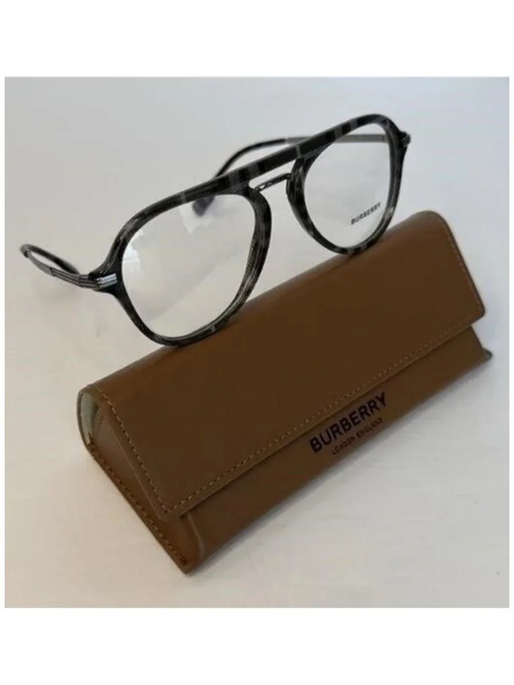 New Authentic EVEGLASSES CHARCOAL CHECK / CLEAR LENS Burberry OBE2377 - Picture 10 of 12